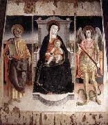 Madonna Enthroned with the Infant Christ, St Peter and St Michael Lorenzo Veneziano